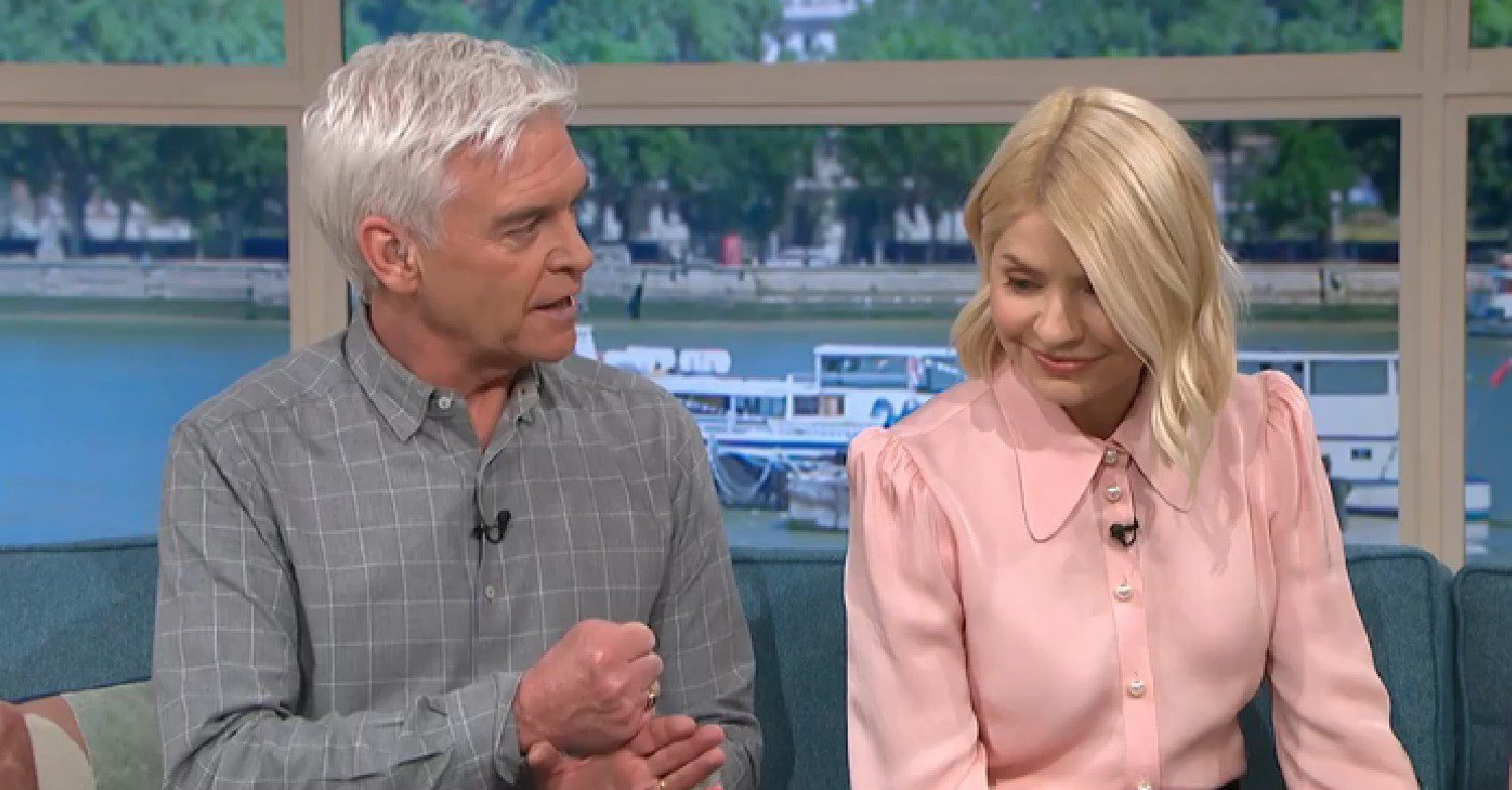 Phillip Schofield looking at Holly Willoughby on This Morning