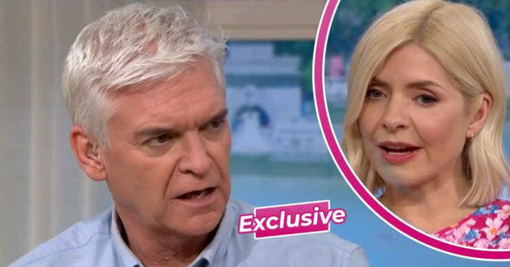 Phil and Holly look serious on This Morning alongside ED badge