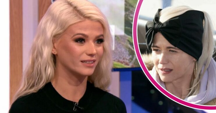 Danielle Harold appearing on The One Show; inset, as Lola on EastEnders (Credit: BBC/YouTube/Composite: ED!)