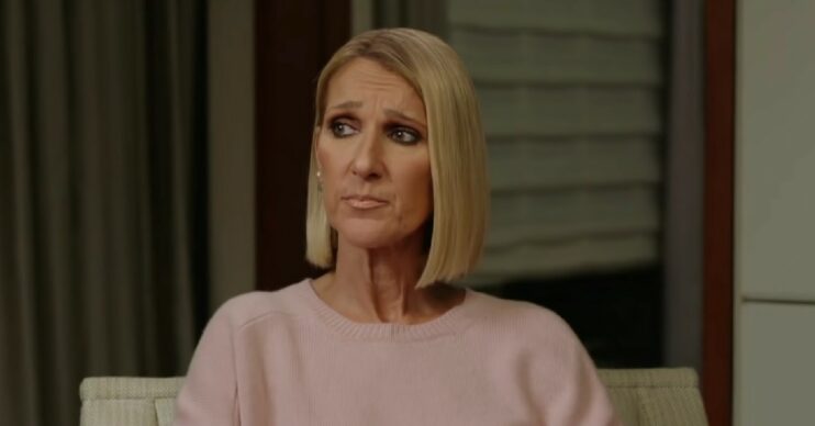 Celine Dion looking serious