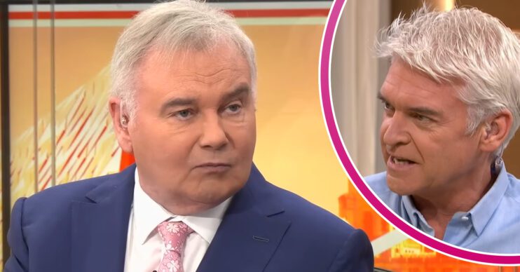 Eamonn Holmes frowns next to Phillip Schofield