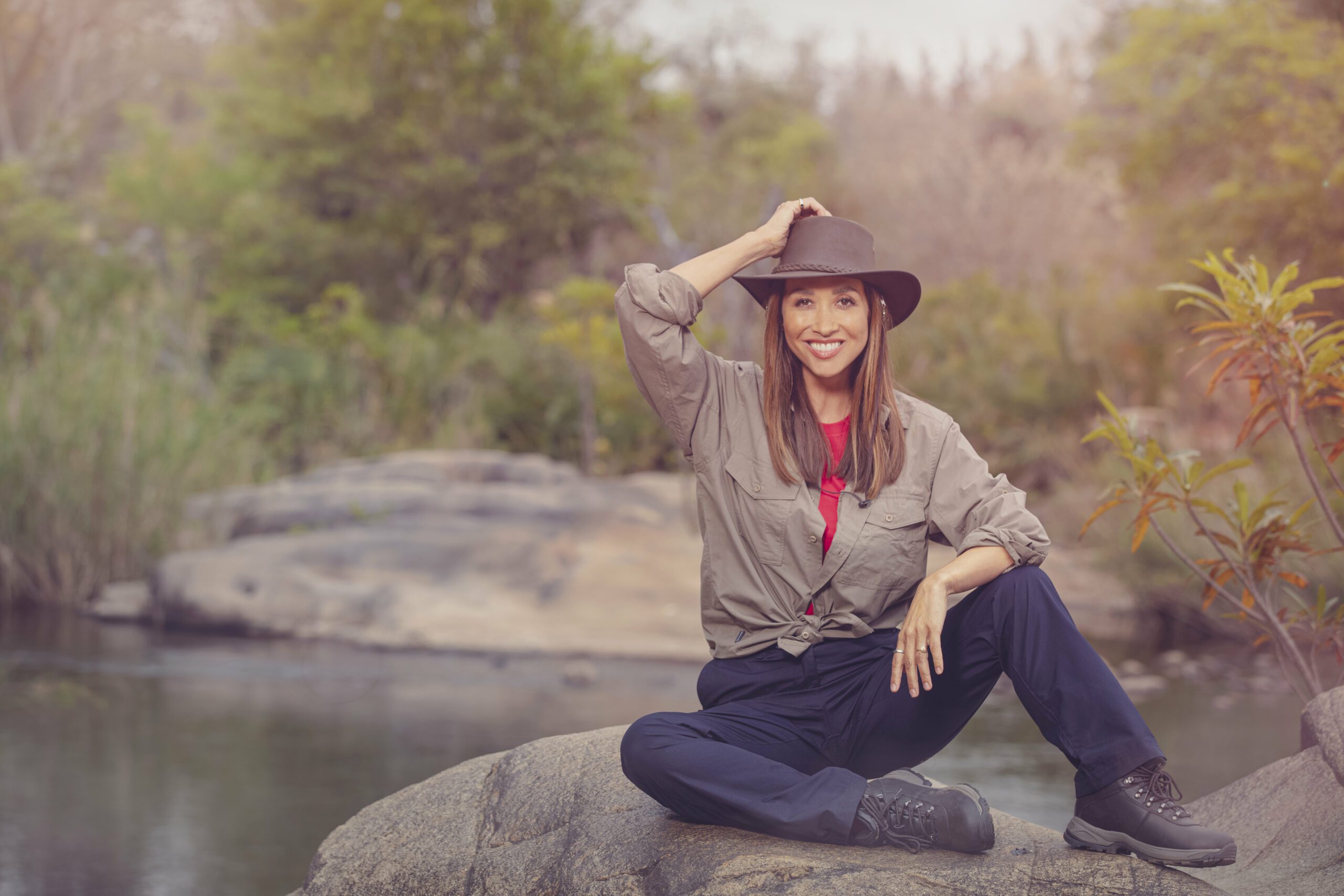 Myleene Klass smiles on I'm A Celebrity South Africa