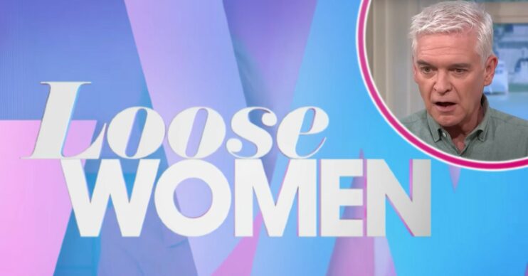 Loose Women logo and Phillip Schofield in circle