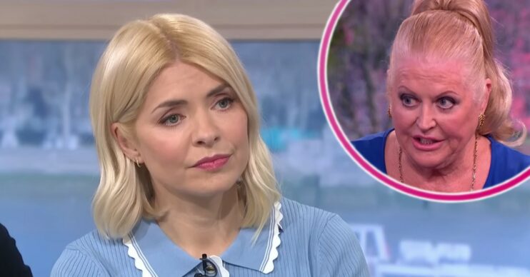 Holly Willoughby with Kim Woodburn on This Morning