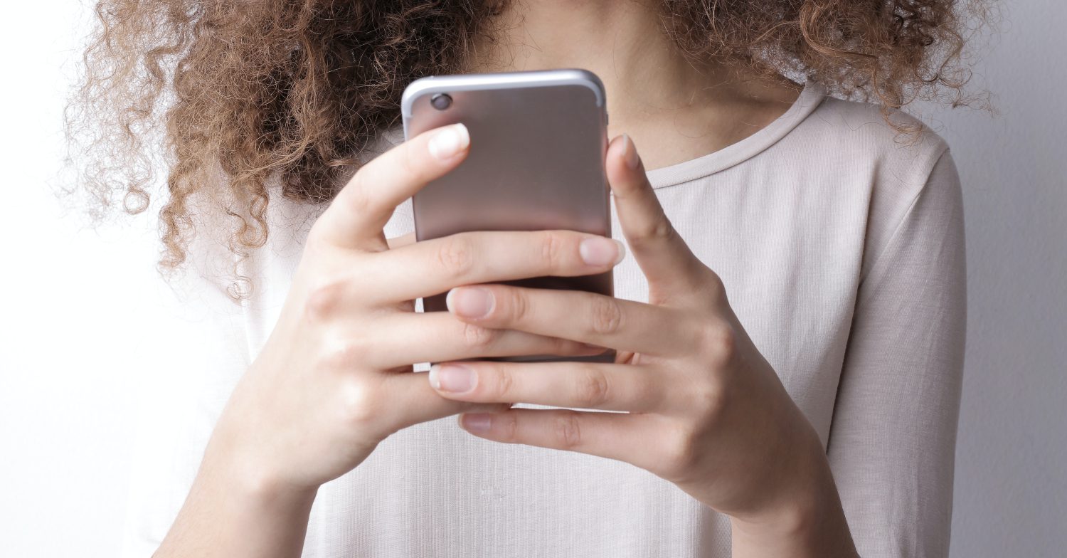 Girl uses phone