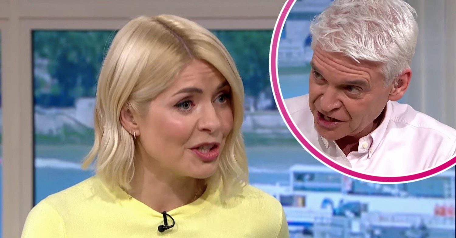 Holly Willoughby looking cross on This Morning with Phillip Schofield today