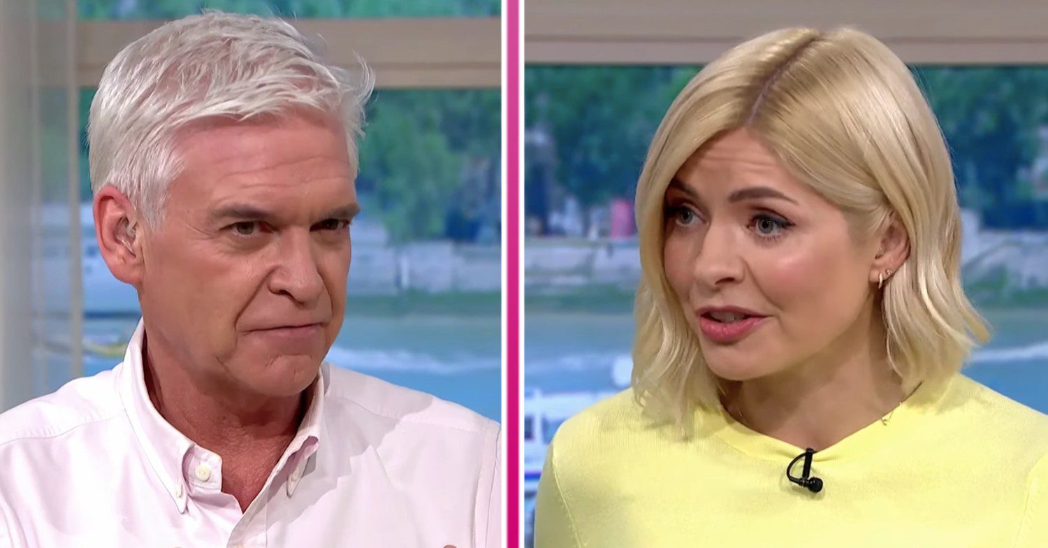 Phil Schofield and Holly Willoughby looking stern on This Morning