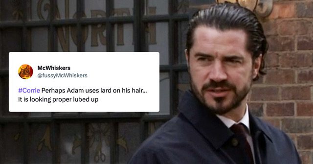 Coronation Street's Adam comp image with tweet