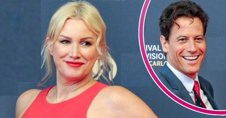 Alice Evans smiles, Ioan Gruffudd grins