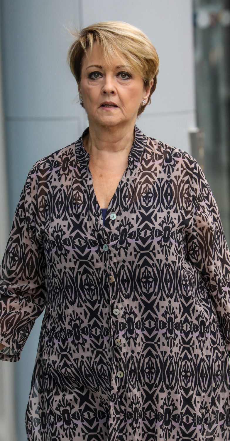 Anne Diamond wearing dress