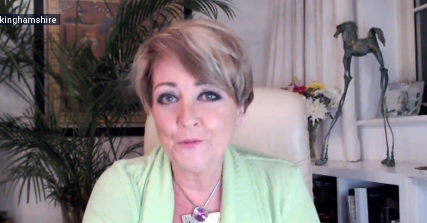 Anne Diamond being interviewed on GB News