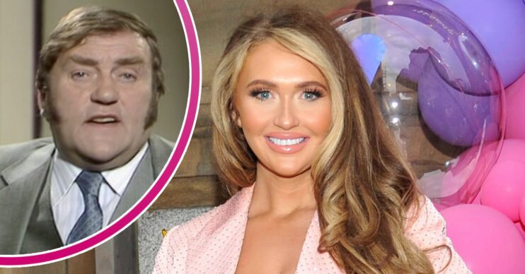 Les Dawson tells a jokes, his daughter Charlotte Dawson smiles