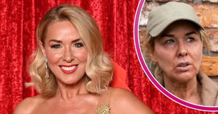 Claire Sweeney comp image alongside pic of her as Cassie Plummer in Coronation Street