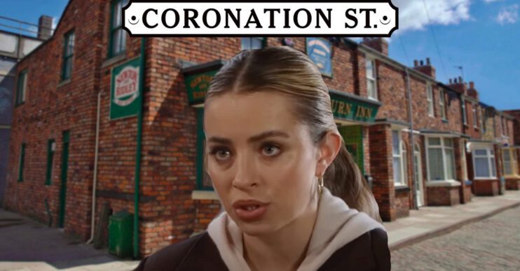 Coronation Street's Daisy, the Coronation Street logo and background of the Rovers