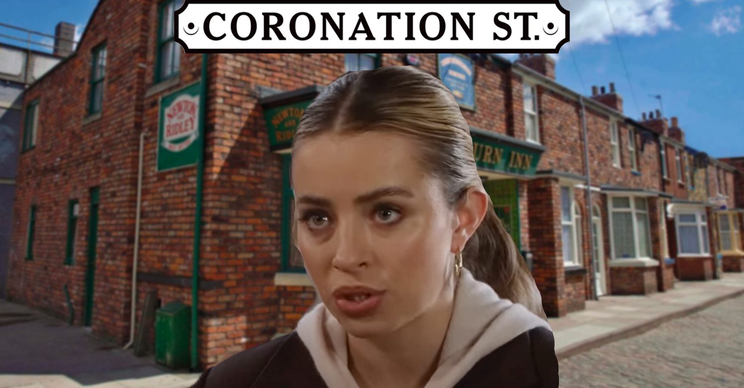 Coronation Street's Daisy, the Coronation Street logo and background of the Rovers