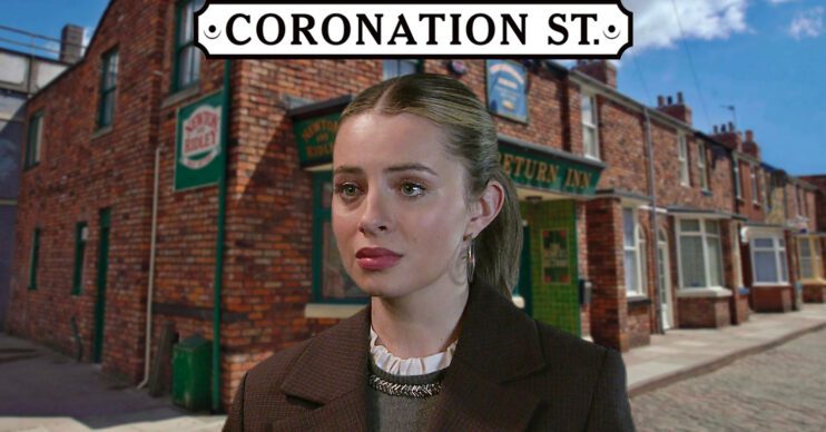 Coronation Street's Daisy, the Coronation Street logo and background of the Rovers