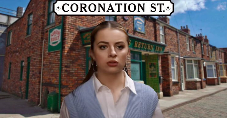 Coronation Street's Daisy, the Coronation Street logo and background of the Dales