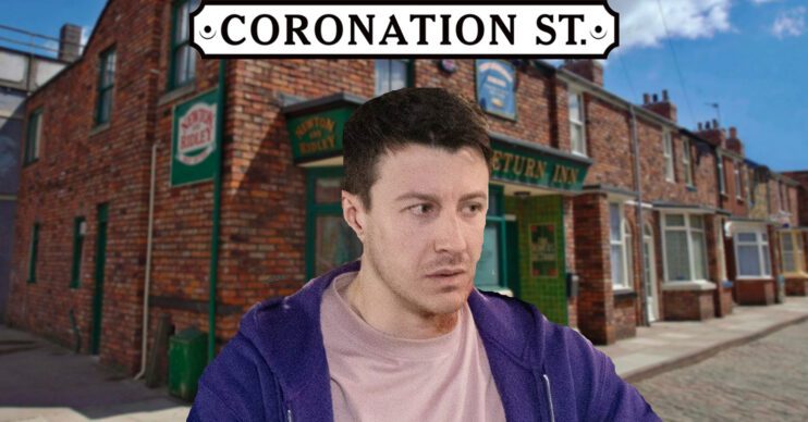 Coronation Street's Ryan, the Coronation Street logo and background of the Rovers
