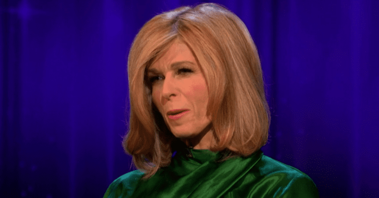 Kate Garraway presenting Life Stories in a green dress