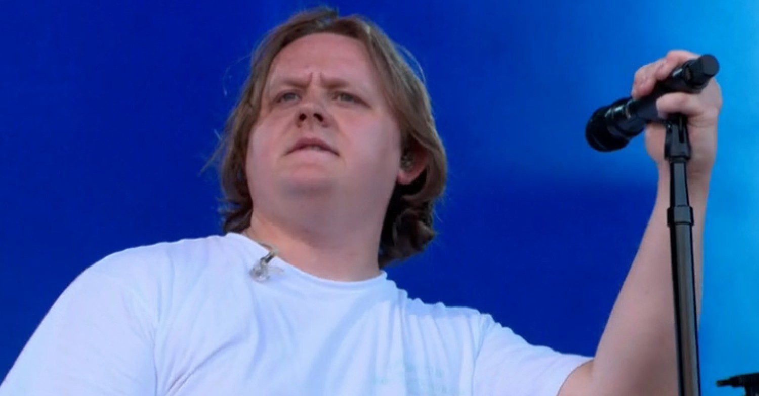Lewis Capaldi performing at Glastonbury