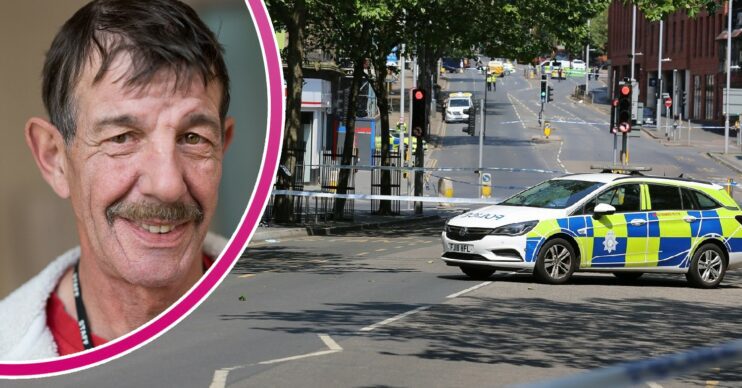 Ian Coates smiling, Nottingham attack scene
