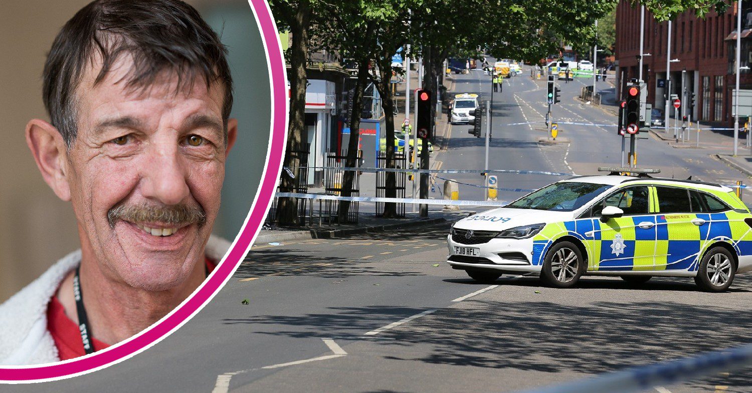 Ian Coates smiling, Nottingham attack scene