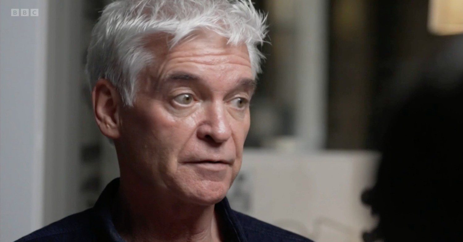 Phillip Schofield looking away in BBC interview