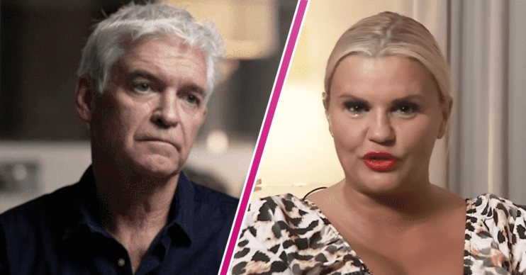 Phillip Schofield and Kerry Katona being interviewed