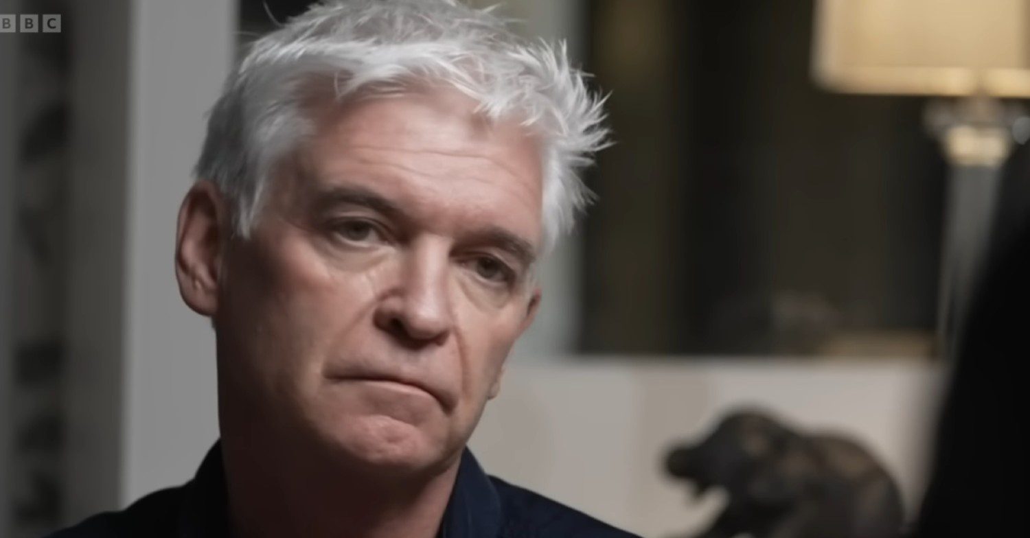 Phillip Schofield looks sad during BBC Interview