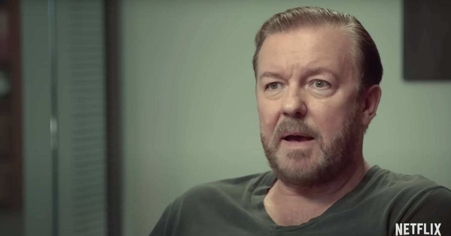 Ricky Gervais in character in After Life
