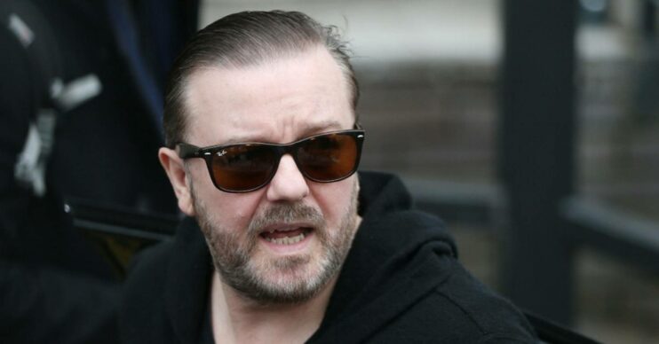 Ricky Gervais is open-mouthed