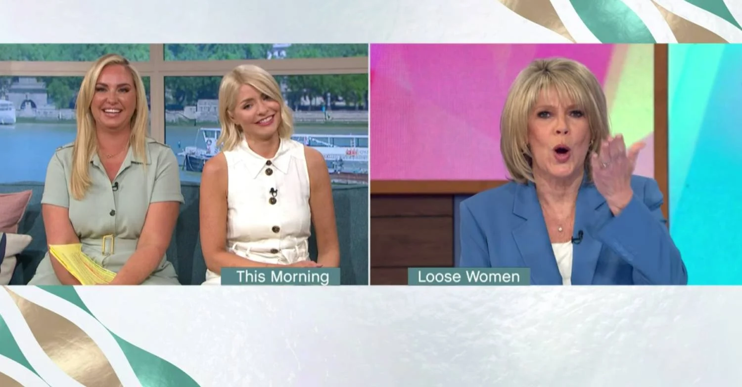 Holly Willoughby and Josie Gibson speaking to Ruth Langsford 