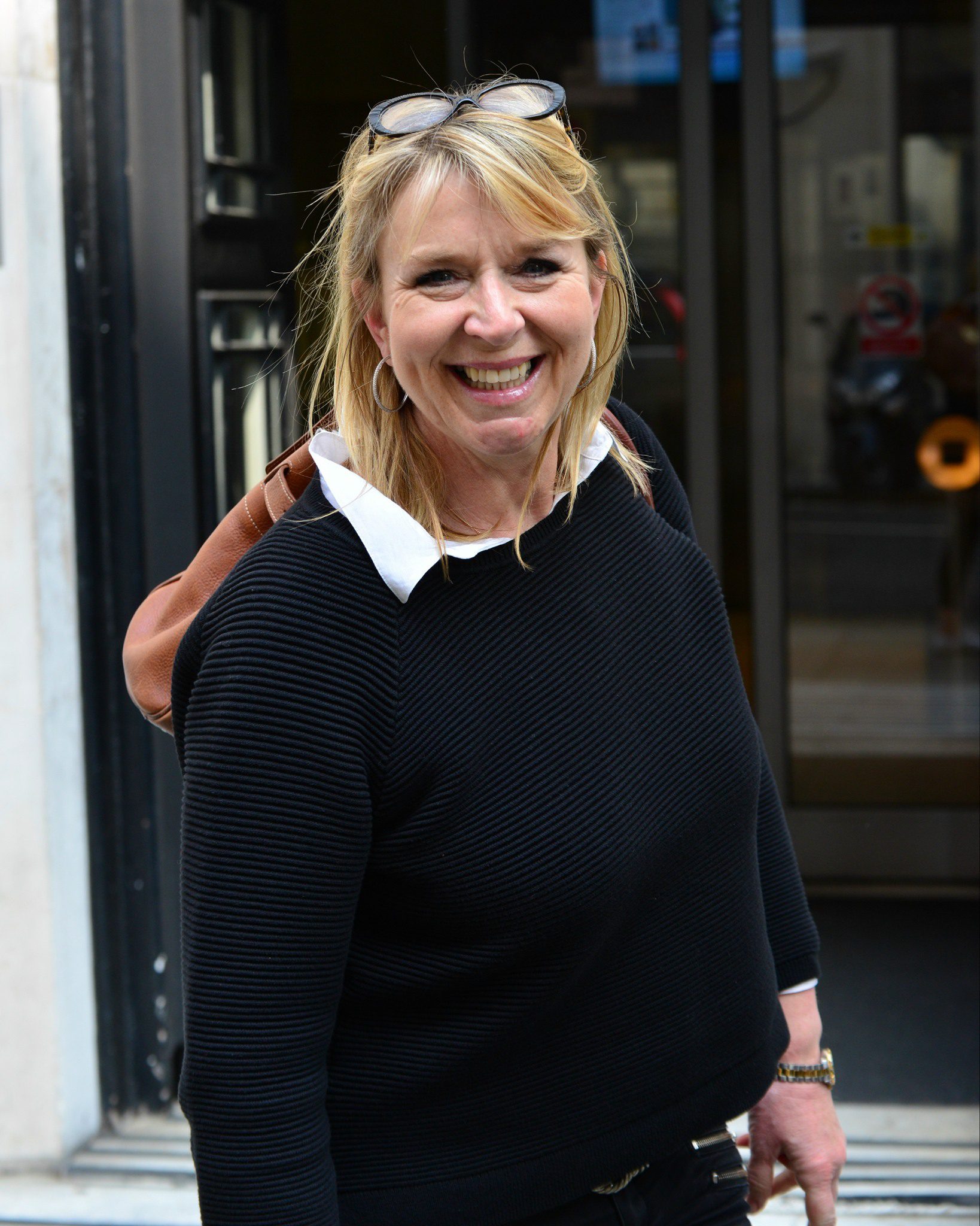 Fern Britton smiling outside studios