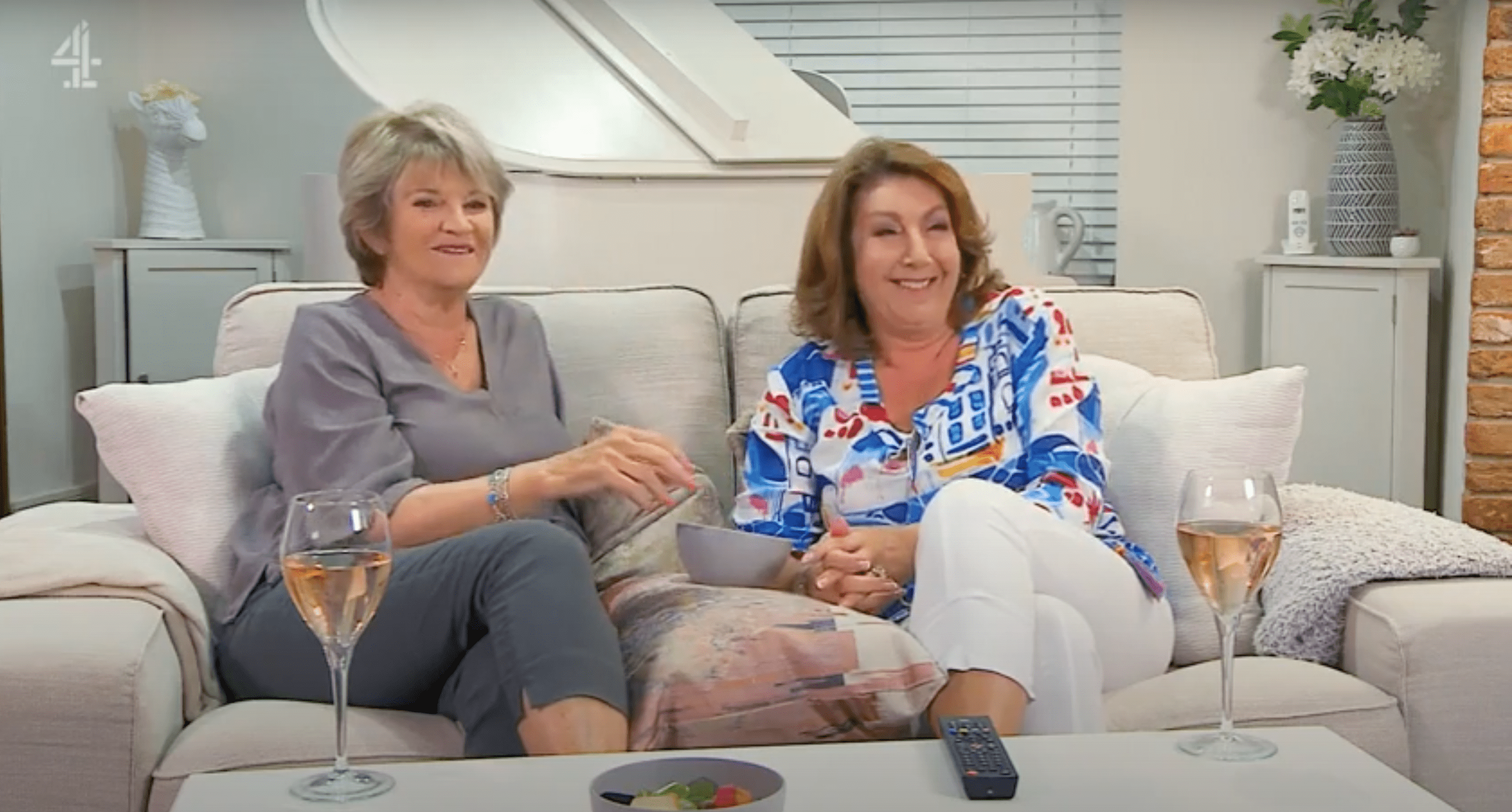 Jane McDonald and her best friend Sue on Celebrity Gogglebox 