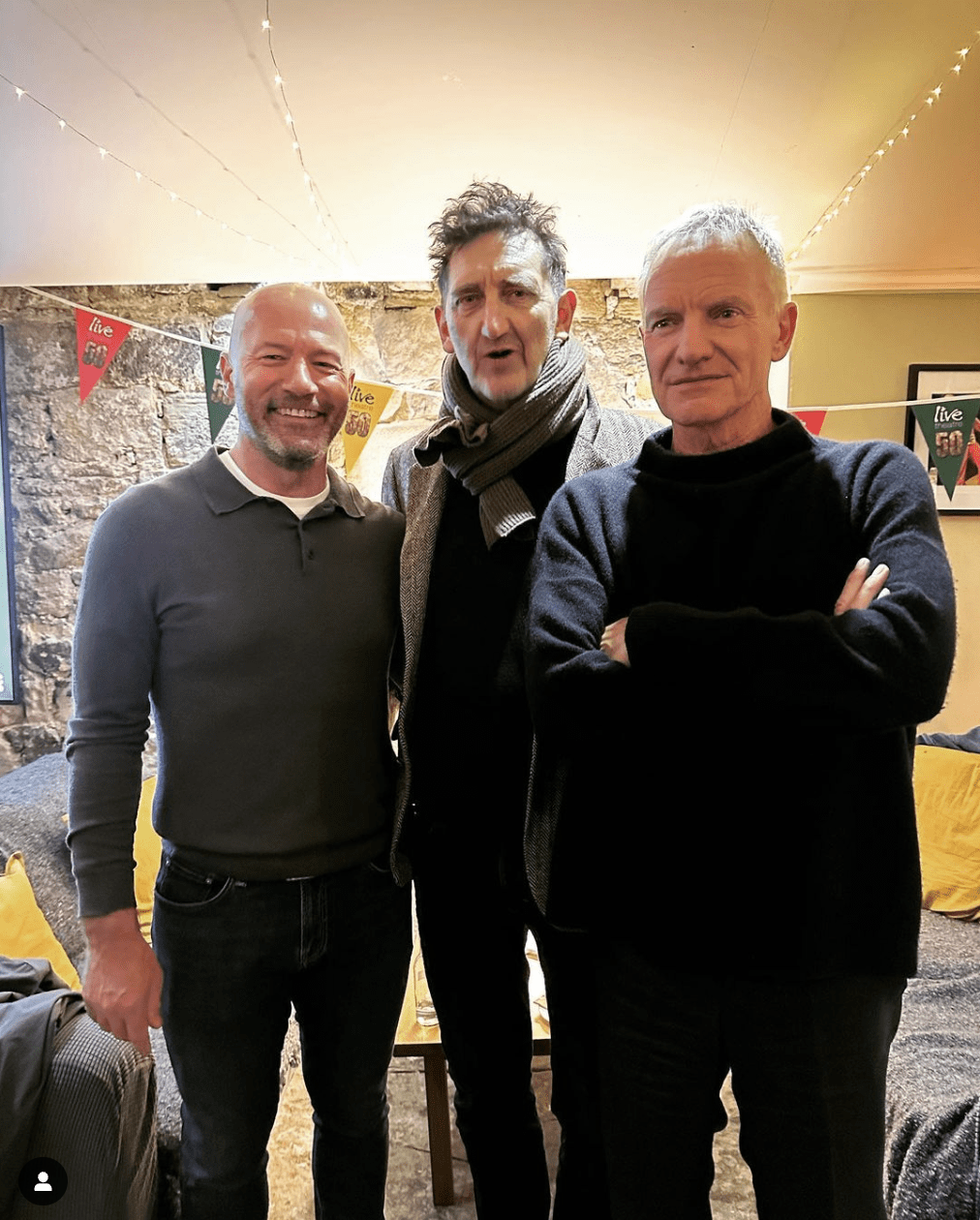 Alan Shearer, Jimmy Nail, and Sting
