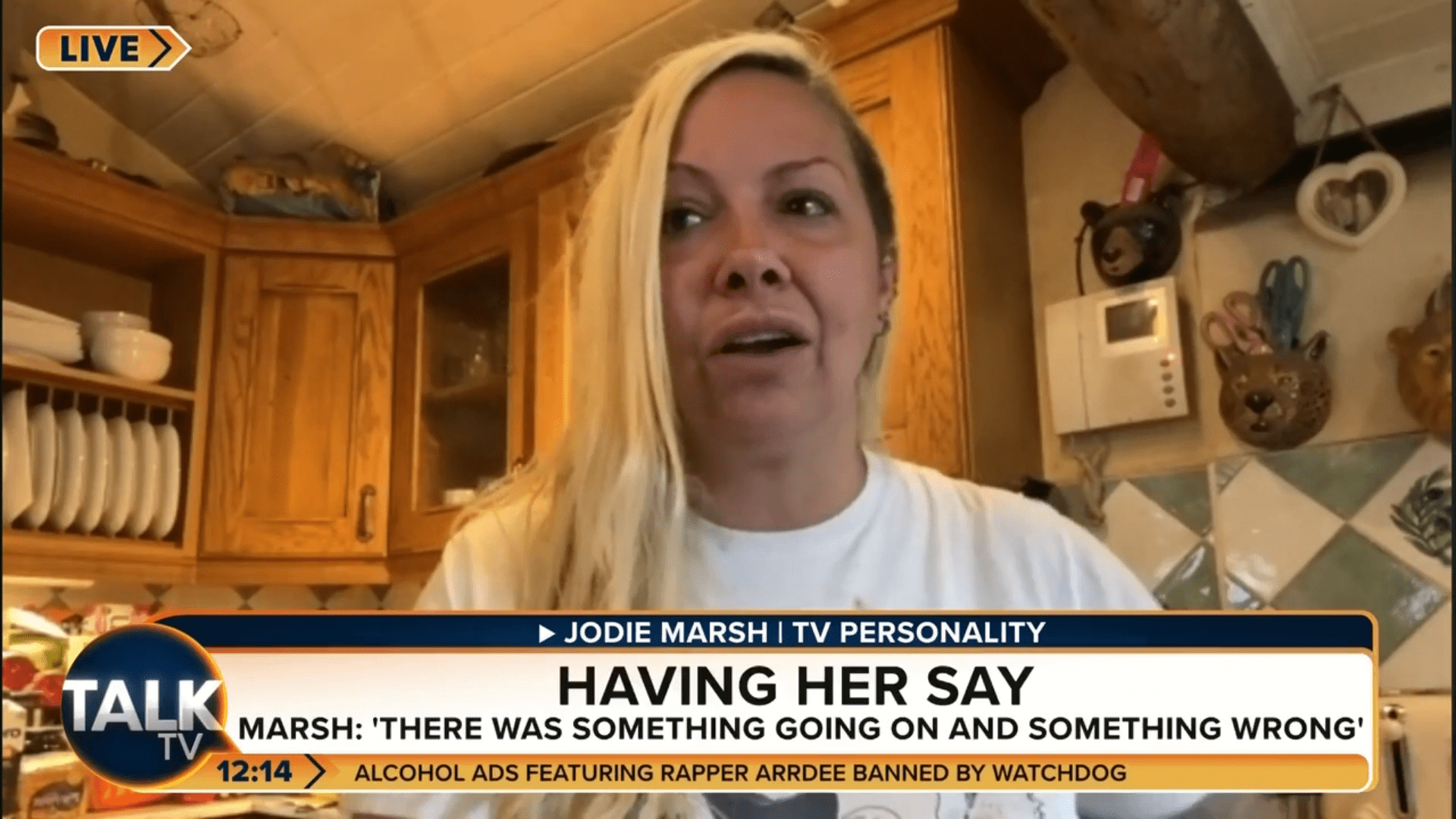 Jodie Marsh frowns on talkTV