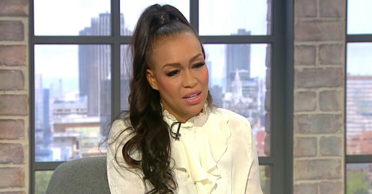 Rebecca Ferguson frowns on the Jeremy Vine show