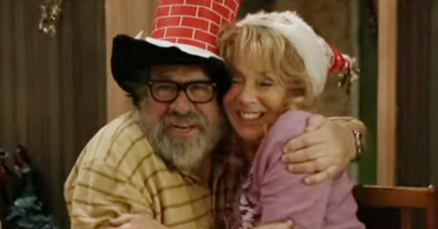 Jim and Barbara hug on The Royle Family