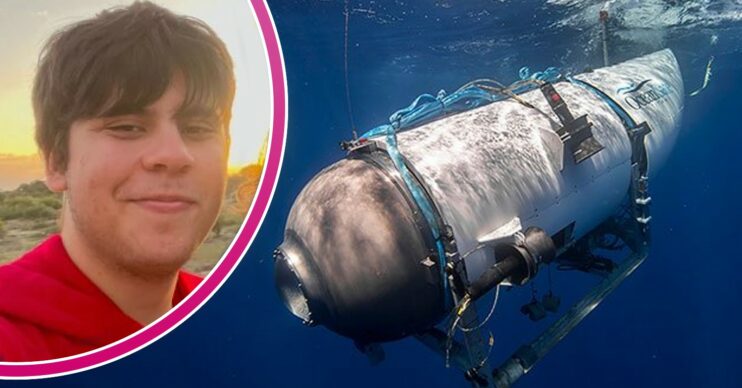 Titan submarine and Suleman Dawood smiling in image