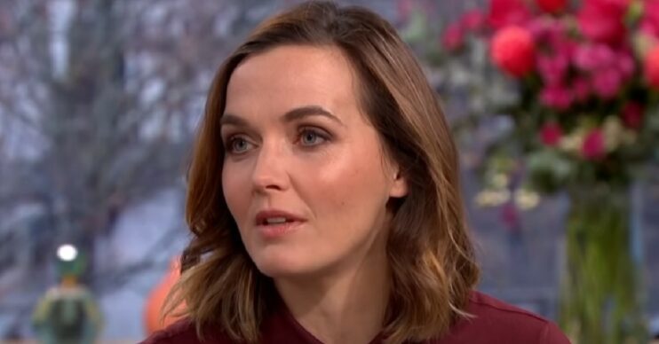 Victoria Pendleton looking serious on This Morning
