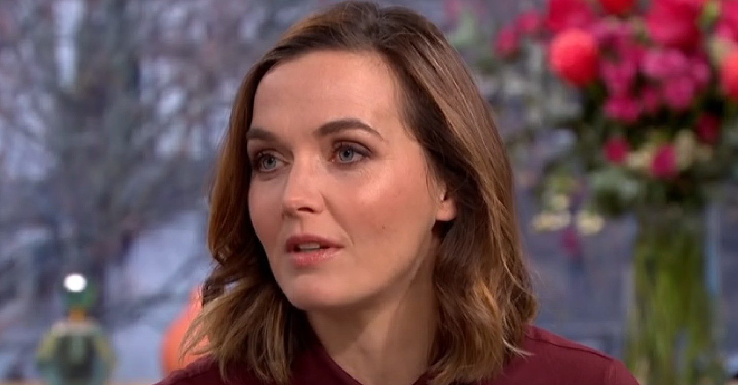 Victoria Pendleton looking serious on This Morning