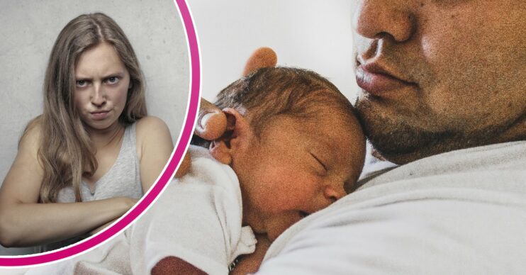 Woman cross / Man and baby