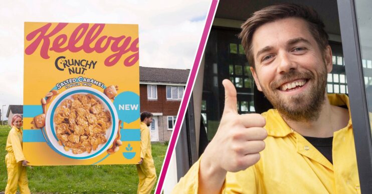 Kellogg's Crunchy Nut giant box/driver smiles