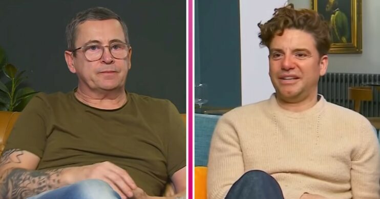 Stephen and Daniel frown on Gogglebox