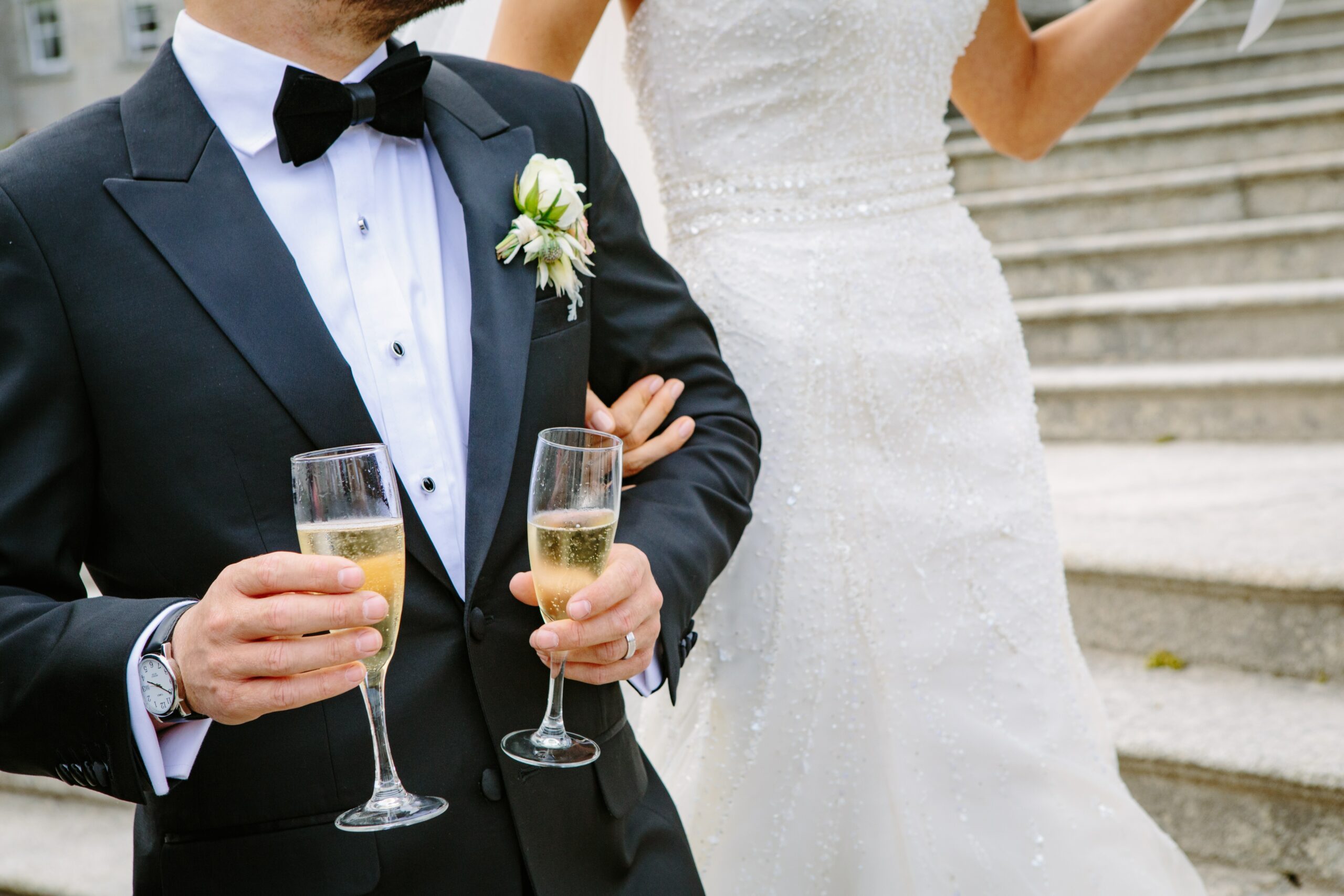 Groom and bride at wedding