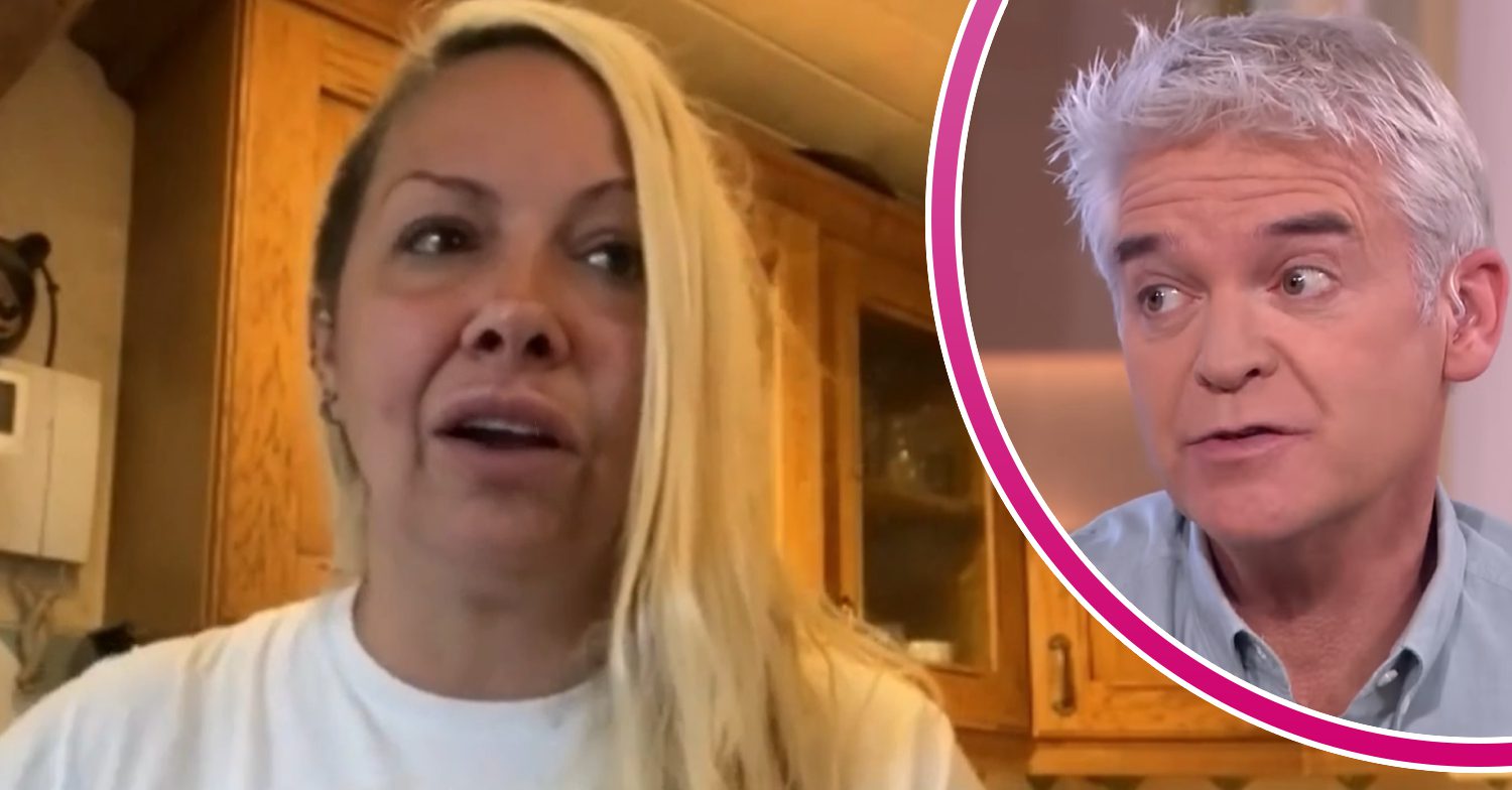 Jodie Marsh and Phillip Schofield frown