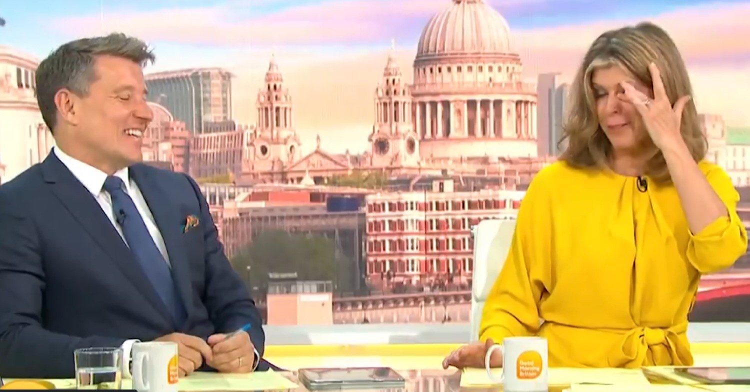 Ben Shephard laughing as Kate Garraway cries on GMB today