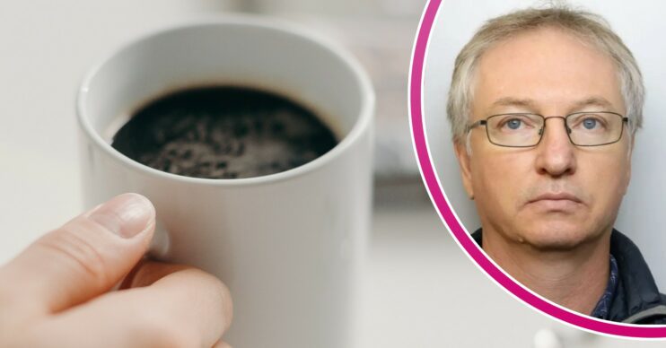 A coffee cup and Dr Nicholas Chapman mugshot