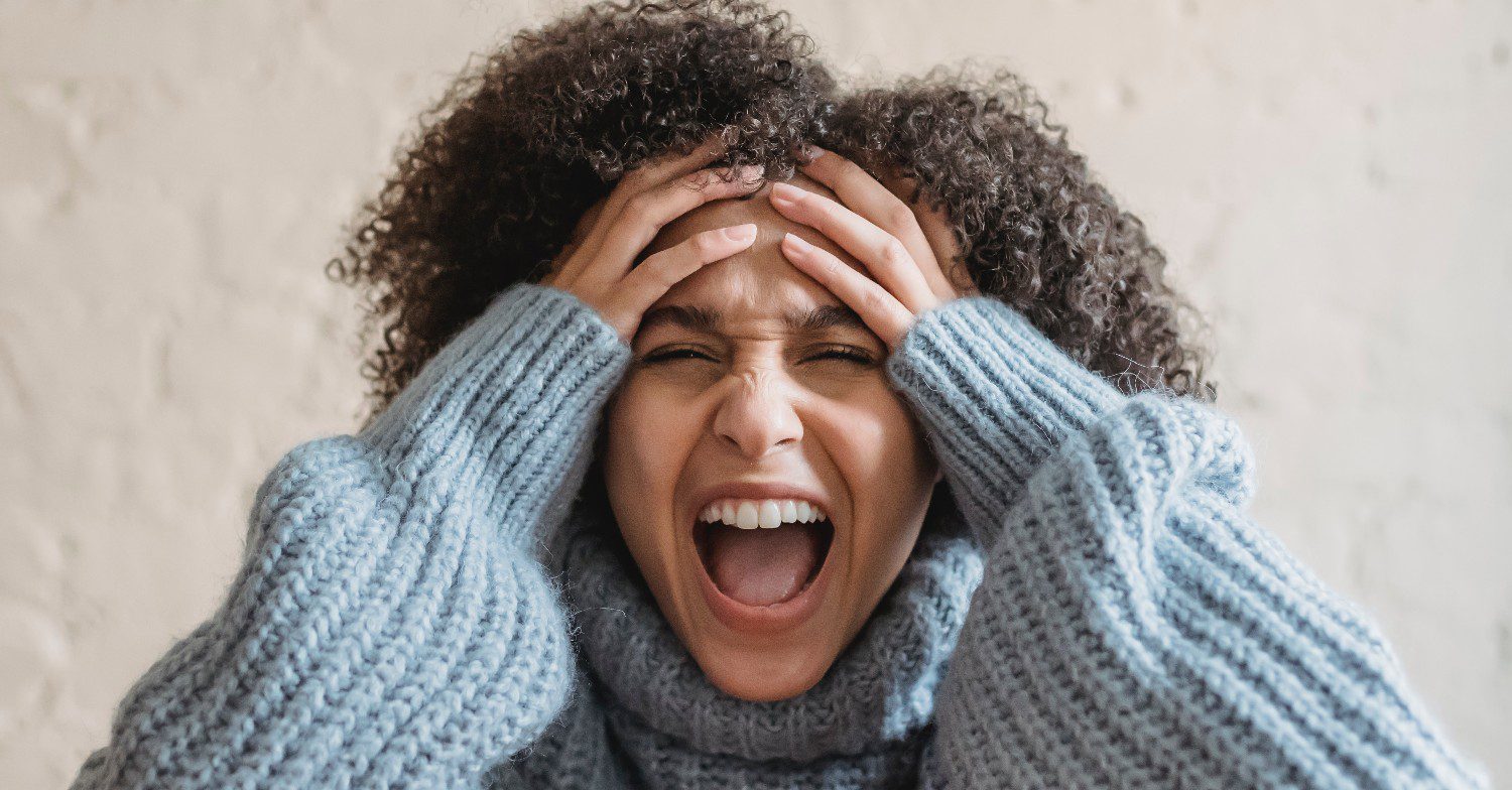 Woman screaming