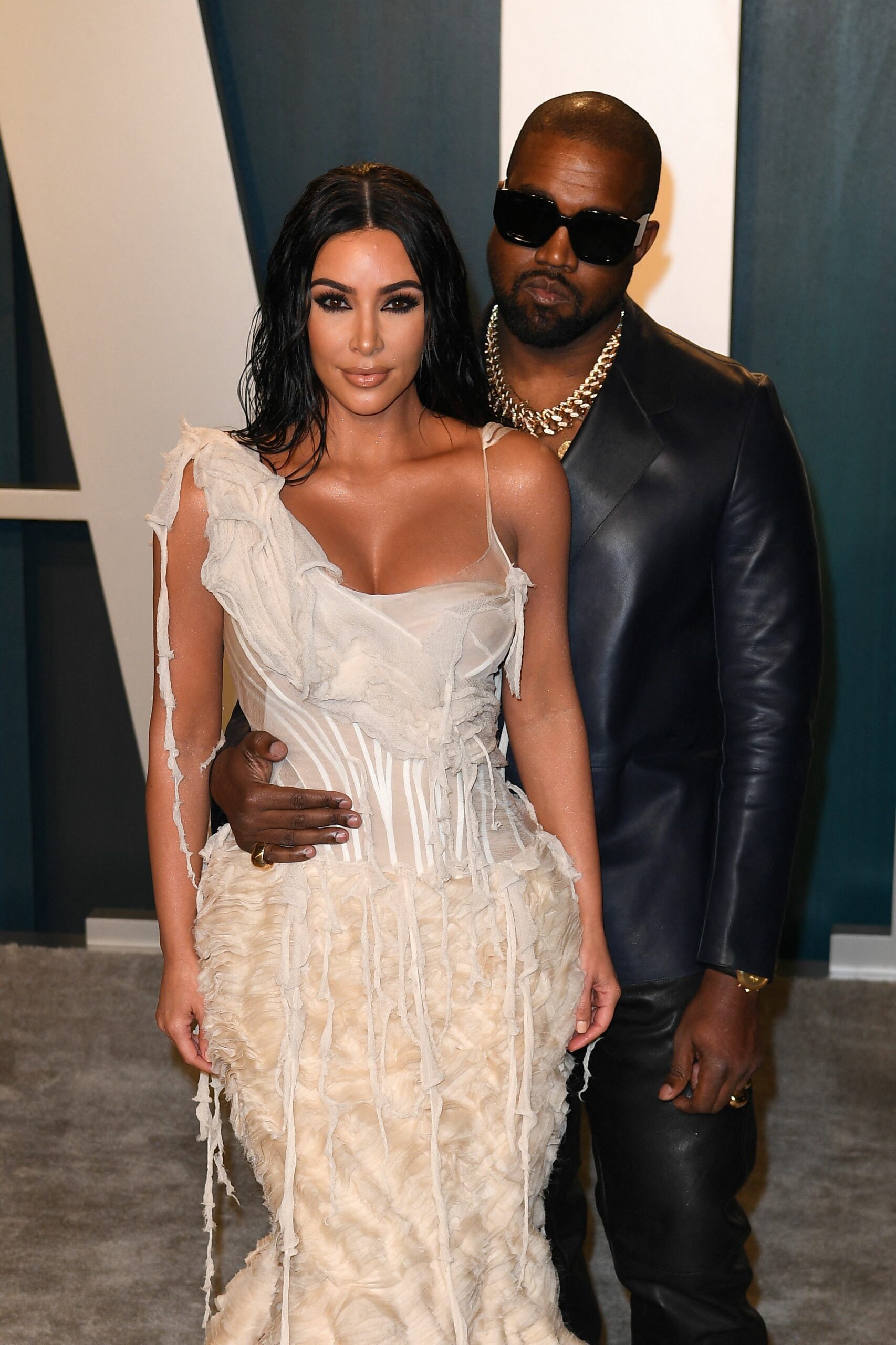 Kim Kardashian and Kanye West at the Vanity Fair Oscar Party in 2021